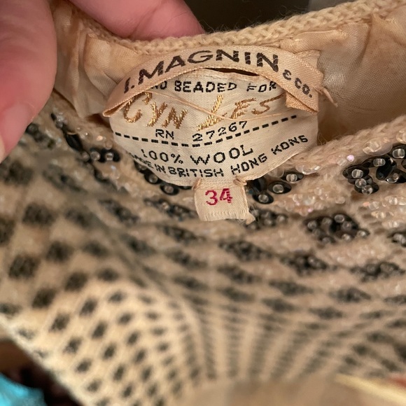 Vintage hand beaded Cyn Les sleeveless top - Picture 6 of 8